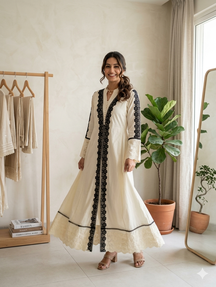 WOMEN’S CHECKENKARI GOUN